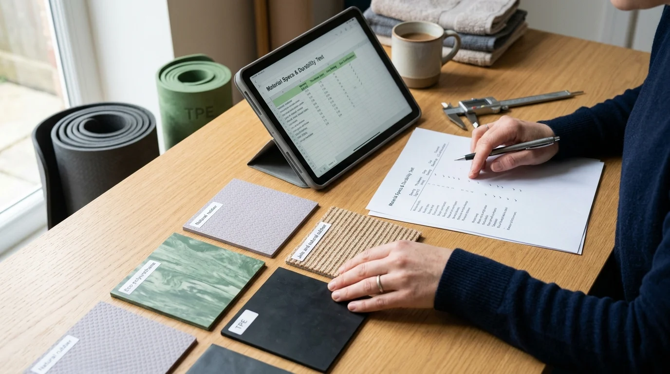 Material och specifikationer för yogamattor
