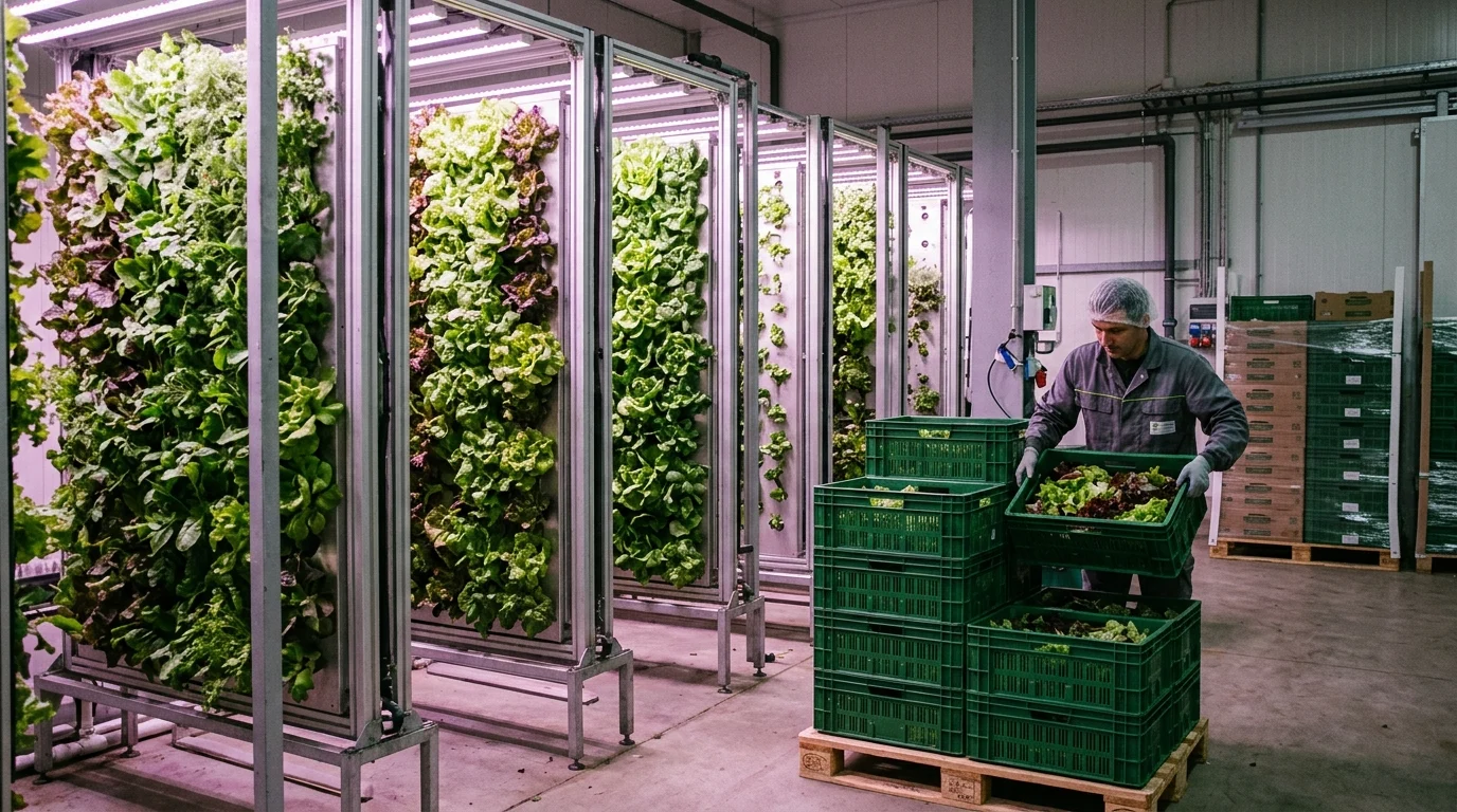 Como as paredes verticais das plantas são usadas na agricultura urbana