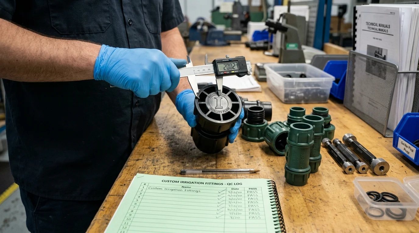What custom branded irrigation fittings include