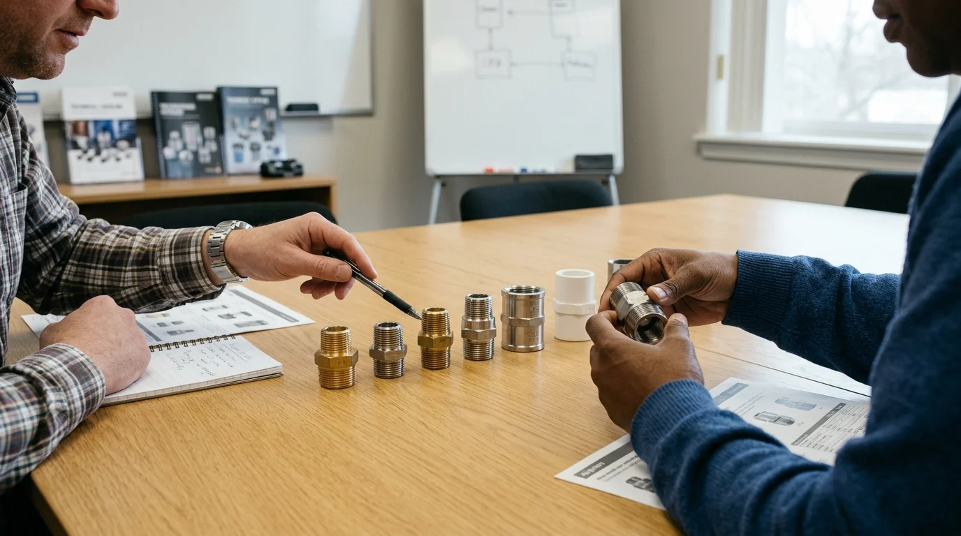 Male female pipe adapter types, threads, and materials