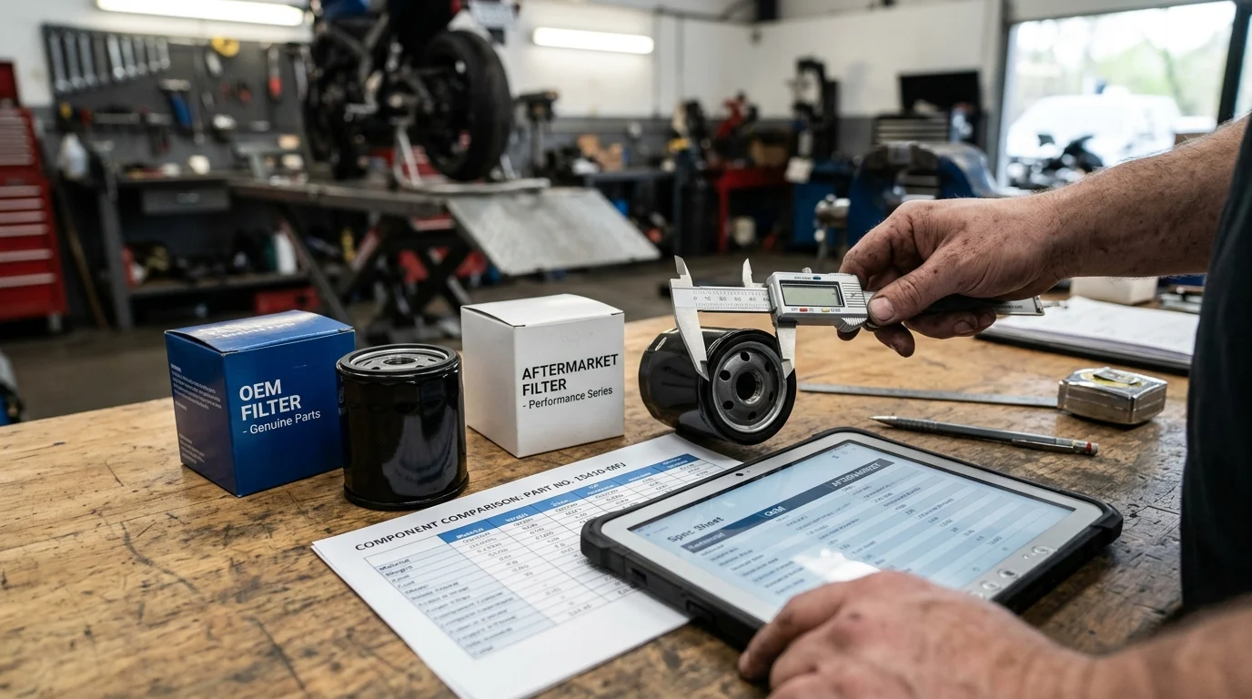 What defines OEM and aftermarket motorcycle parts