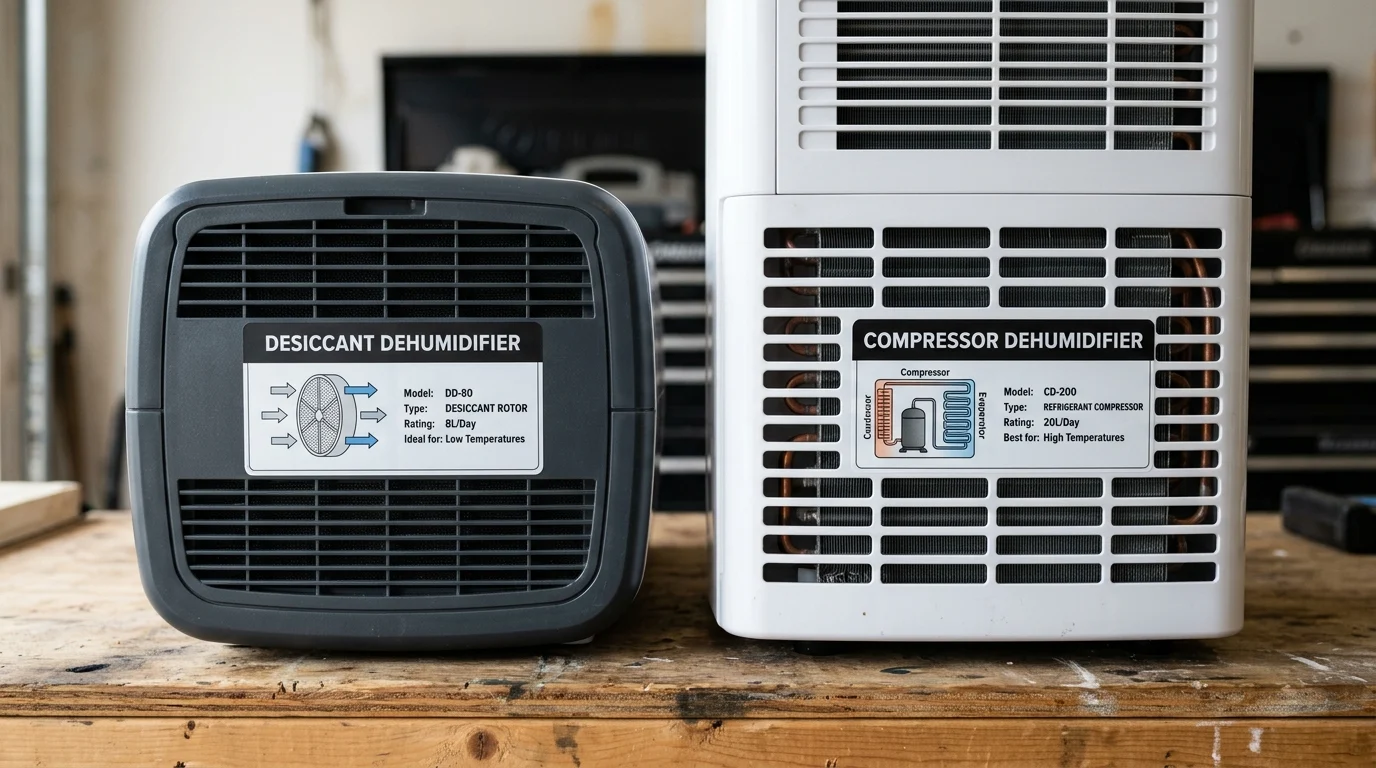 When is a desiccant or compressor dehumidifier the better choice